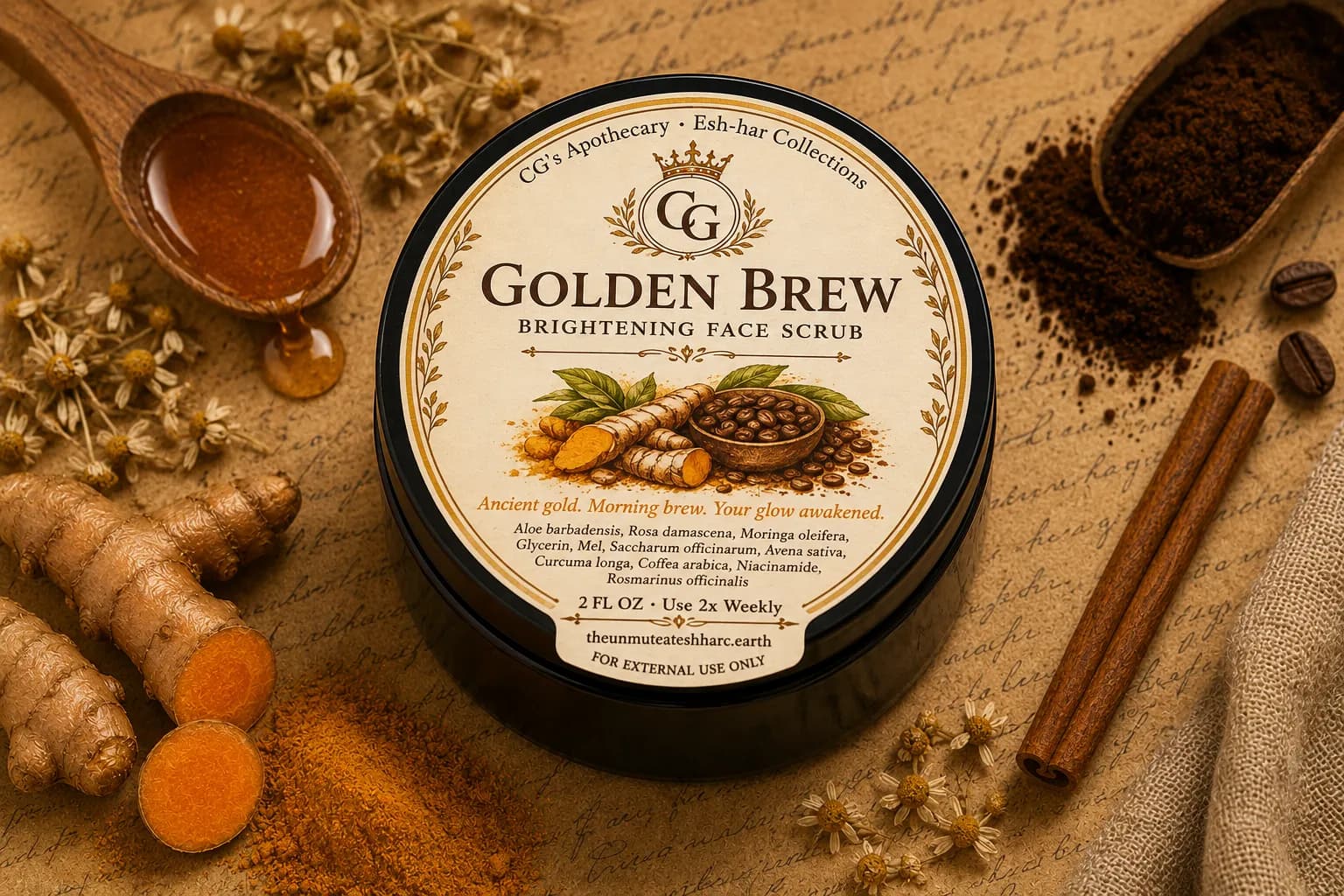 Golden Brew Brightening Face Scrub